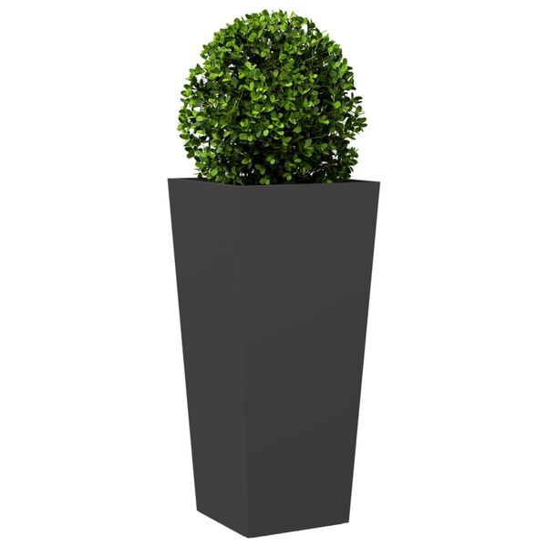 vidaXL Fioriere da Giardino 2 pz Nere 35x35x75 cm in Acciaio