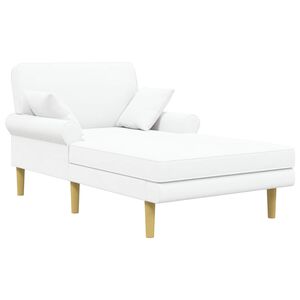 vidaXL Chaise longue Bianco Tessuto