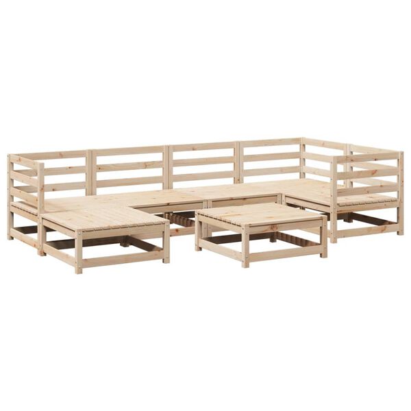vidaXL Set Divani da Giardino 7 pz in Legno Massello di Pino