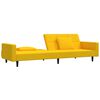 vidaXL Divano Letto a 2 Posti con 2 Cuscini Gialla in Velluto