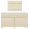 vidaXL Giroletto a Molle con Materasso Crema 120x190 cm in Tessuto