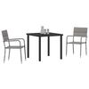 vidaXL Set da Pranzo per Giardino con cuscino 3 pcs Grigio polyrattan