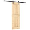 vidaXL Porta scorrevole Naturale e Nero 70 x 210 cm