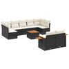 vidaXL Set Divani da Giardino 10pz con Cuscini in Polyrattan Nero