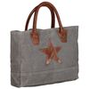 vidaXL Borsa Shopper Grigia 32x10x37,5 cm in Tela e Vera Pelle