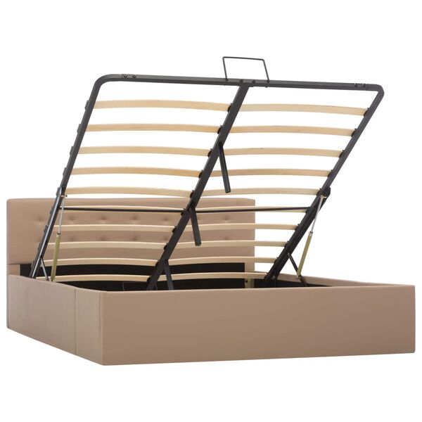 vidaXL Giroletto Idraulico Contenitore Cappuccino Similpelle 140x200cm