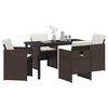 vidaXL Set da Pranzo per Giardino 5 pcs Marrone polyrattan