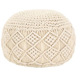 vidaXL Pouf Lavorato a Mano in Macramé 45x30 cm in Cotone