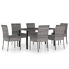 vidaXL Set da Pranzo da Giardino 7 pz in Polyrattan Grigio