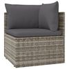 vidaXL Poltrona Angolare Giardino Cuscino Grigio 57x57x56cm Polyrattan