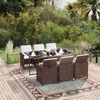 vidaXL Set da Pranzo da Giardino 7 pz con Cuscini Polyrattan Marrone