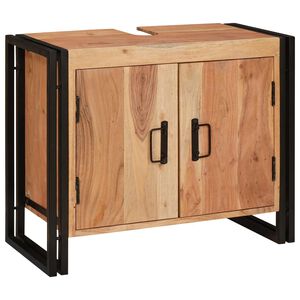 vidaXL Armadio sottolavello con porta Marrone Legno di Acacia Massello