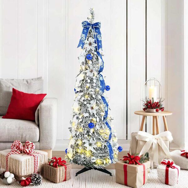 vidaXL Albero di Natale artificiale con 100 LED Bianco 150 cm PVC