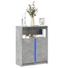 vidaXL Credenza con LED Grigio Cemento 77x34x100 cm Legno Multistrato