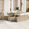vidaXL Set Divano da Giardino con cuscino 9 pcs Beige e Crema