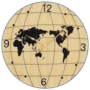 vidaXL Orologio a Parete Giallo e Nero &Oslash;50 cm in Legno Multistrato