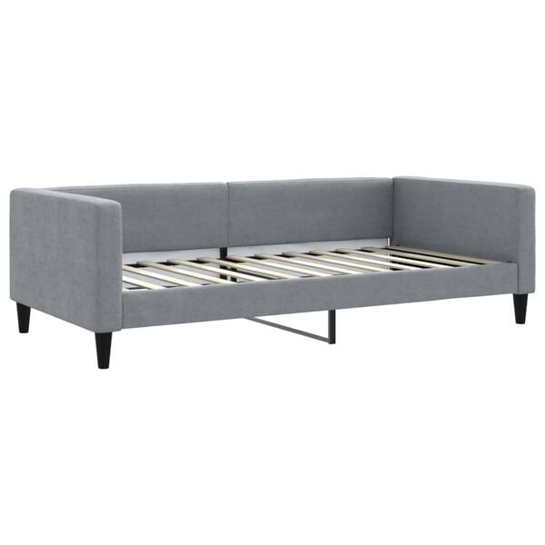 vidaXL Divano Letto Estraibile Materassi Grigio Chiaro 100x200 Tessuto