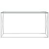 vidaXL Tavolino Laterale Argento 140x40x78 cm in Acciaio Inox e Vetro