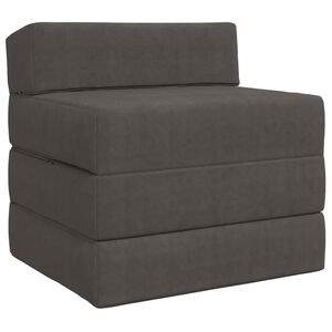 vidaXL Divano Letto Pieghevole 2 posto Grigio Scuro 70 x 60 x 63 cm