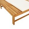 vidaXL Lettino Cuscino e Guanciale Bianco Crema Legno Massello Acacia