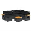 vidaXL Set Divani da Giardino con Cuscini 8 pz Nero in Polyrattan