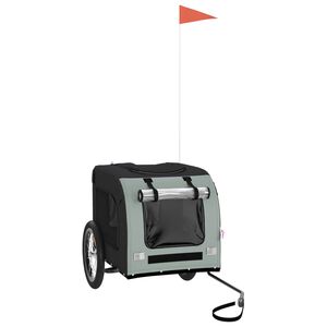 vidaXL Rimorchio da Bici per Animali Nero e Grigio Oxford e Ferro