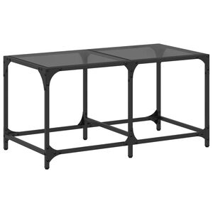 vidaXL Tavolino con Piano in Vetro Nero 78,5x40x40 cm Acciaio