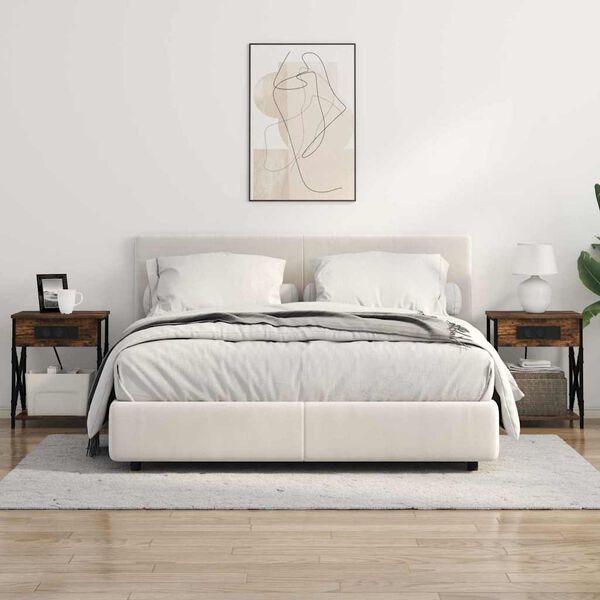 vidaXL Armadio da Notte Rovere fum&eacute; 41 x 31 x 51 cm Legno multistrato