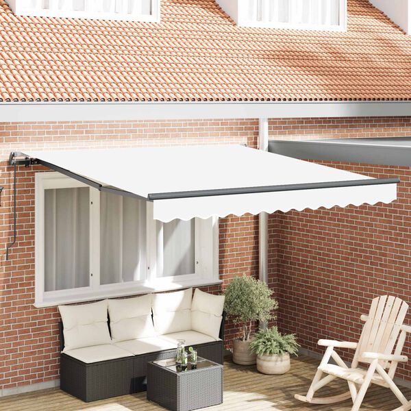 vidaXL Tenda Retrattile Bianco 300 x 250 cm Poliestere e Acciaio
