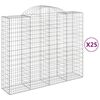 vidaXL Cesti Gabbioni ad Arco 25 pz 200x50x160/180 cm Ferro Zincato