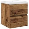 vidaXL Armadio per Lavabo da Bagno Rovere Nero 80 x 39 x 62 cm