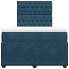 vidaXL Giroletto a Molle con Materasso Blu Scuro 120x200 cm in Velluto