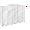 vidaXL Cesti Gabbioni ad Arco 12 pz 300x50x200/220 cm Ferro Zincato