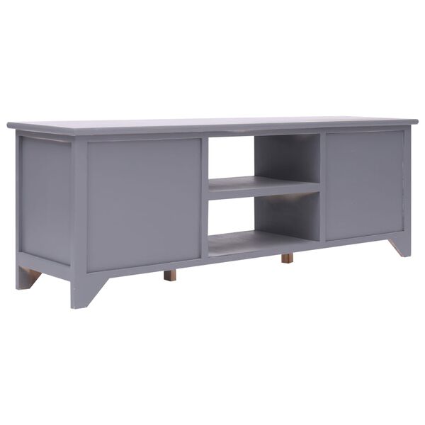 vidaXL Mobile TV Grigio 115x30x40 cm in Legno di Paulownia