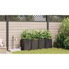 vidaXL Vaso da giardino 4 pcs Marrone Plastica