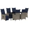 vidaXL Set di tavolo e sedie 7 pz Grigio Rattan in PE