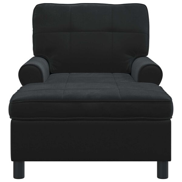 vidaXL Chaise Lounge con cuscino Nero 91 x 157 x 91 cm Velluto