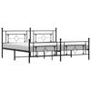 vidaXL Giroletto con Testiera e Pediera Metallo Nero 200x200 cm