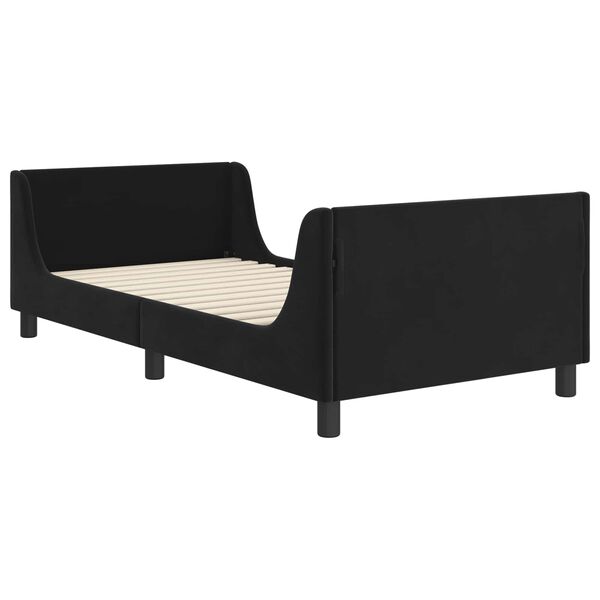 vidaXL Struttura letto bambini con testata Nero 80 x 200 cm Velluto