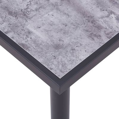 vidaXL Tavolo da Pranzo Nero e Grigio Cemento 160x80x75 cm in MDF