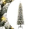 vidaXL Albero di Natale Artificiale con 300 LED e Neve Floccata 210 cm