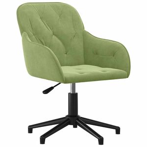 vidaXL Sedia da Ufficio Girevole Verde Chiaro in Velluto