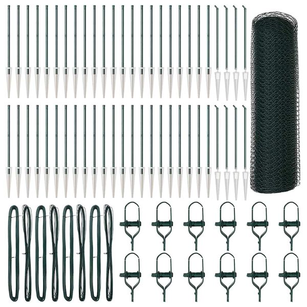 vidaXL Palo della recinzione Verde 100 x 0,5 m (rete da 25 mm)