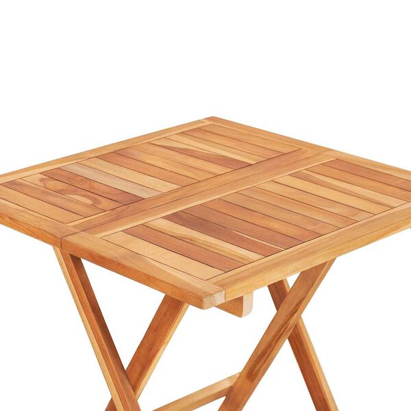 vidaXL Set da Bistrot 3 pz con Cuscini Rossi in Legno Massello di Teak