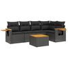 vidaXL Set Divano da Giardino 6 pz con Cuscini Nero in Polyrattan
