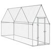 vidaXL Gabbia per Polli Argento 400x100x190 cm in Acciaio Zincato