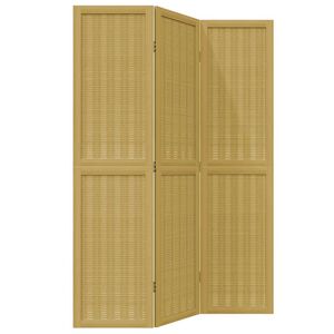 vidaXL Divisorio Ambienti 3 Pannelli Marrone Scuro Massello Paulownia