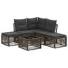 vidaXL Set Divano da Giardino 6 pz Grigio polyrattan