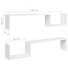 vidaXL Mensole a Muro 2 pz Bianco Lucido 100x15x20cm Legno Multistrato