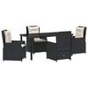 vidaXL Set da Pranzo per Giardino 5 pz Nero polyrattan